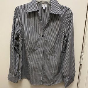 Striped button down French cuffs, runs a little small
